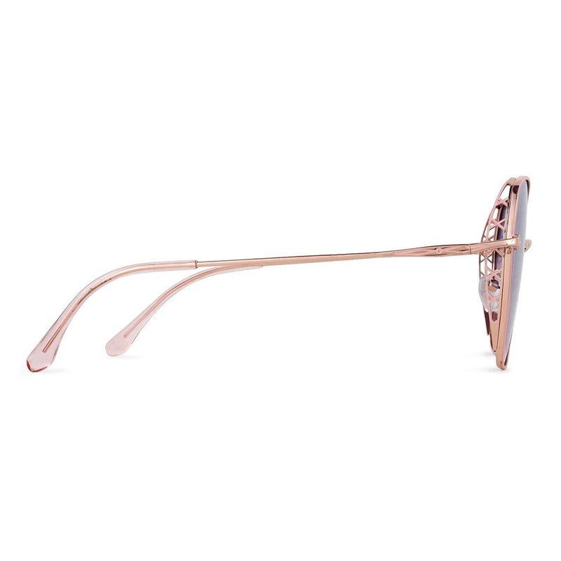 Nixion Pink & Golden Large Full Rim Square Sunglasses for Women — Hashtag Eyewears