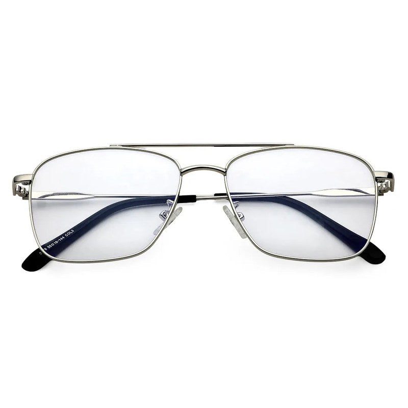 Nova Silver Medium Full Rim Square Computer Glasses for Men & Women — Hashtag Eyewears
