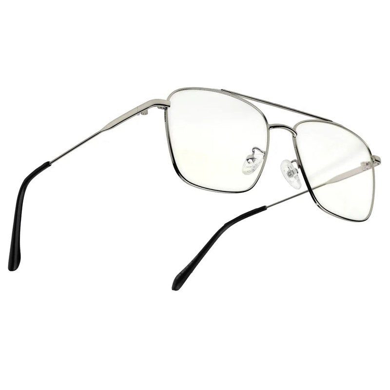 Nova Silver Medium Full Rim Square Computer Glasses for Men & Women — Hashtag Eyewears