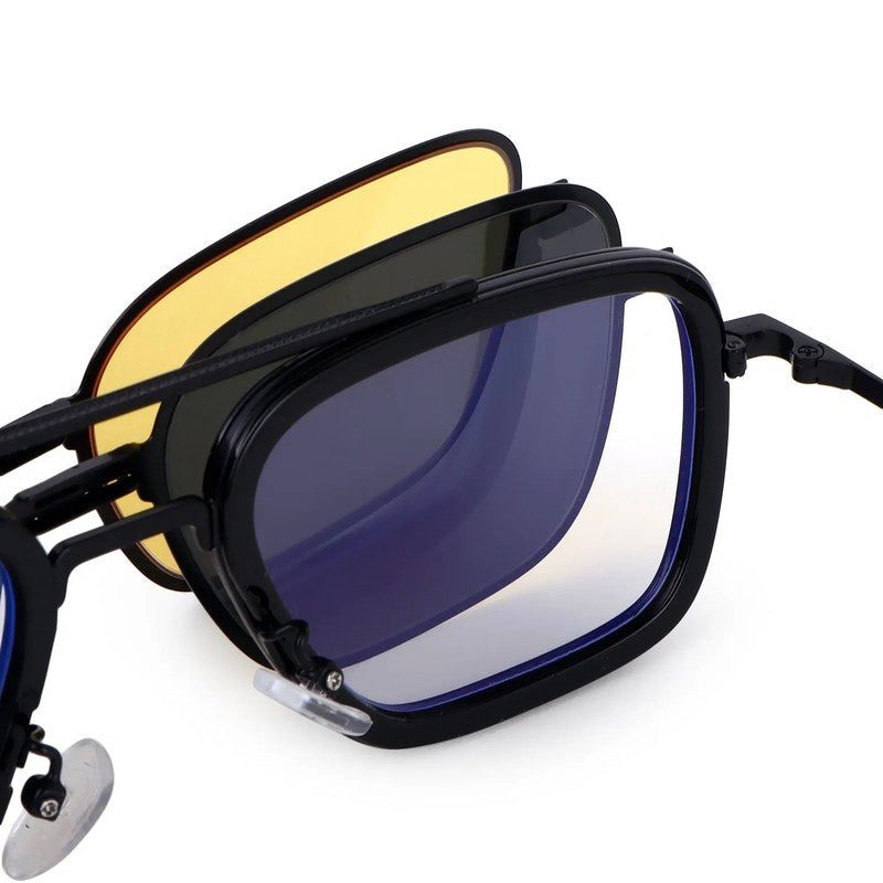 Novaic Black Medium Full Rim Rectangle Clip-on for Men & Women — Hashtag Eyewears