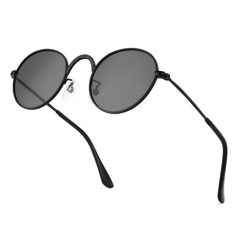 Nylora Black Small Full Rim Round Sunglasses for Kids — Hashtag Eyewears
