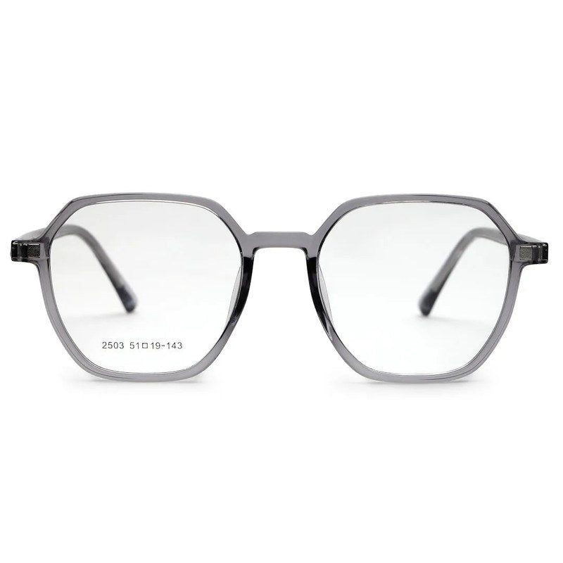 Nymora Grey Medium Full Rim Hexagonal Clip-on for Men — Hashtag Eyewears