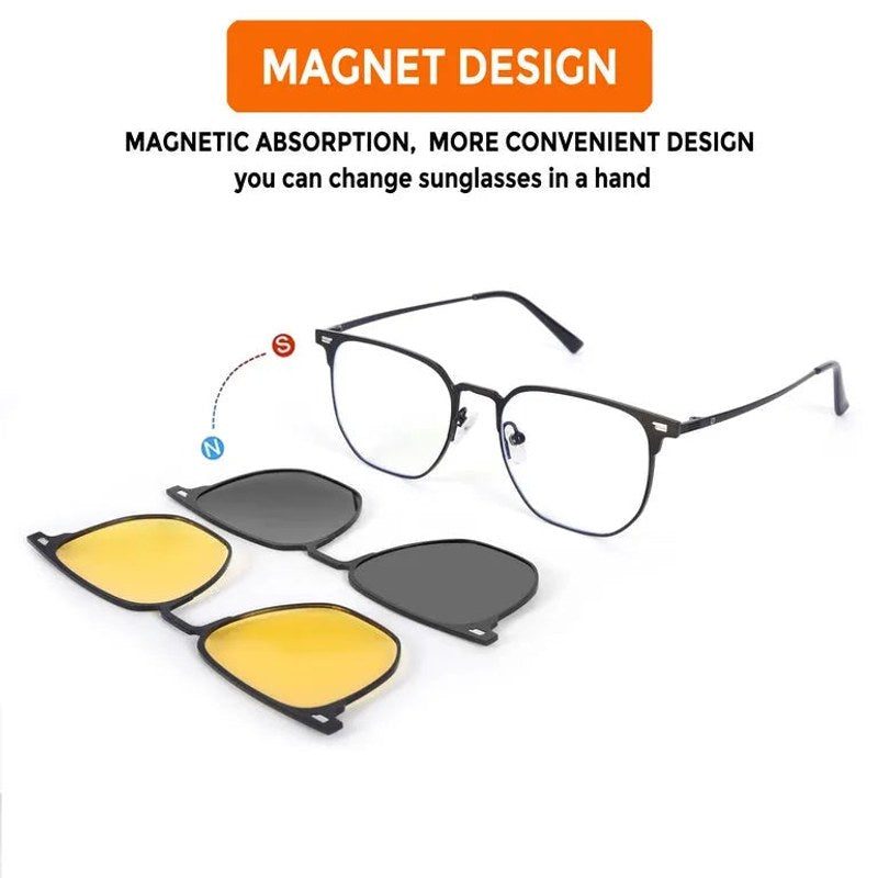 Obscura Black Large Full Rim Square Clip-on for Men & Women — Hashtag Eyewears