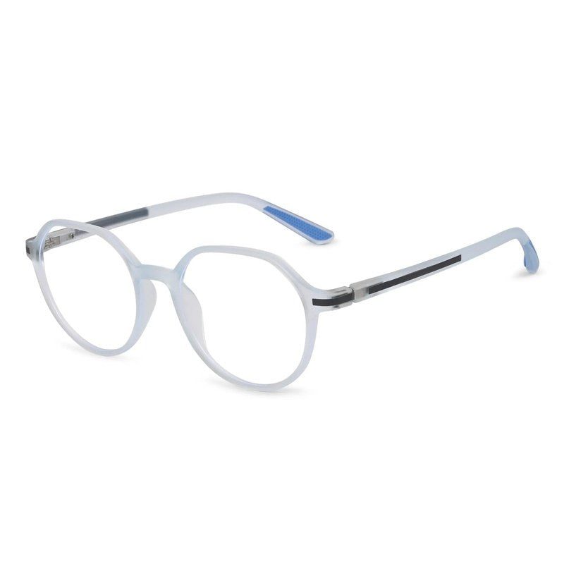 Optibul Transparent Light Blue & Transparent White Medium Full Rim Square Computer Glasses for Men & Women — Hashtag Eyewears