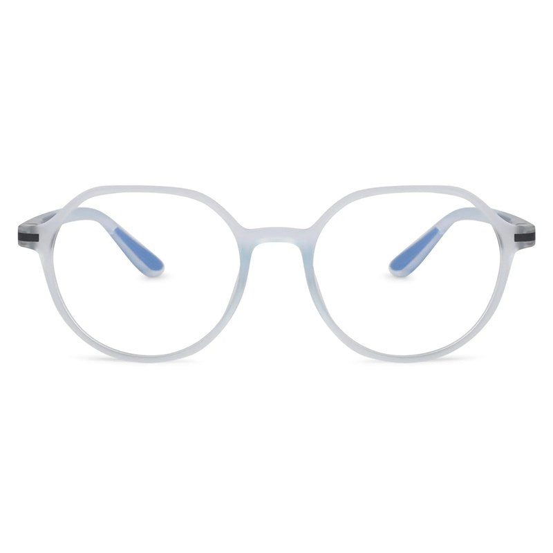 Optibul Transparent Light Blue & Transparent White Medium Full Rim Square Computer Glasses for Men & Women — Hashtag Eyewears