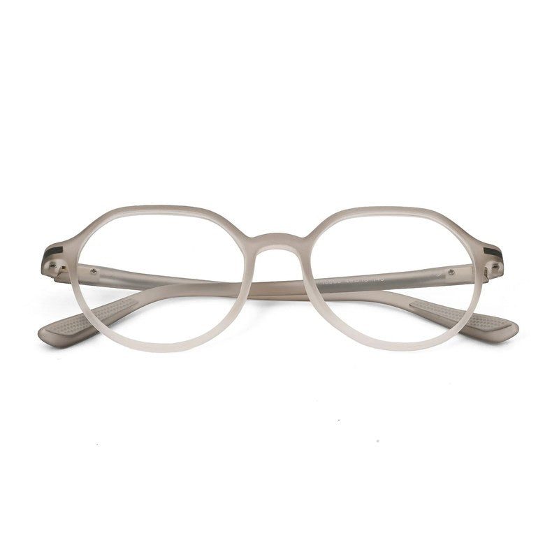 Optibul Transparent Light Grey & White Medium Full Rim Square Computer Glasses for Men & Women — Hashtag Eyewears