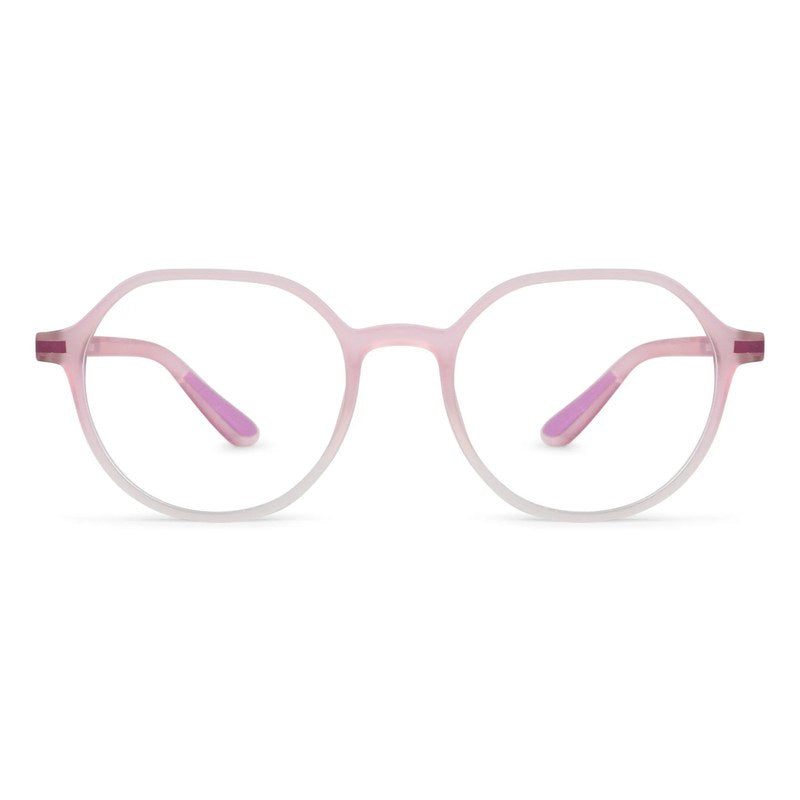 Optibul Transparent Pink & Transparent White Medium Full Rim Square Computer Glasses for Men & Women — Hashtag Eyewears