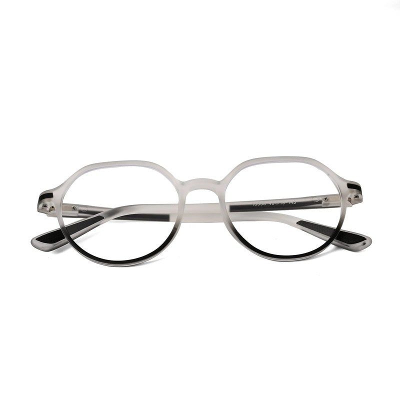 Optibul Transparent White & Black Medium Full Rim Square Computer Glasses for Men & Women — Hashtag Eyewears