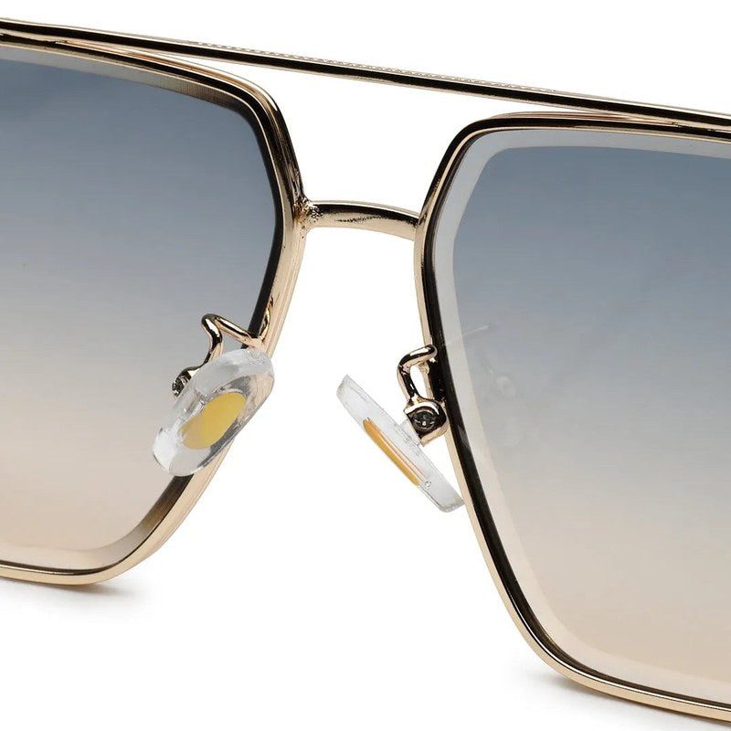 Orbital Golden Black Medium Full Rim Rectangle Sunglasses for Men & Women — Hashtag Eyewears