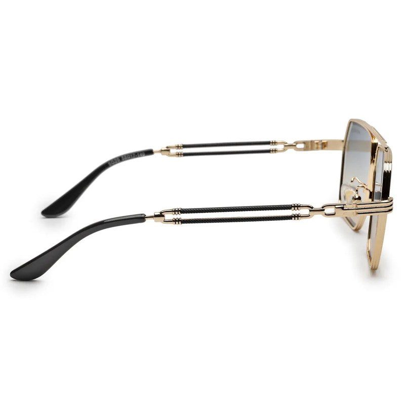 Orbital Golden Black Medium Full Rim Rectangle Sunglasses for Men & Women — Hashtag Eyewears