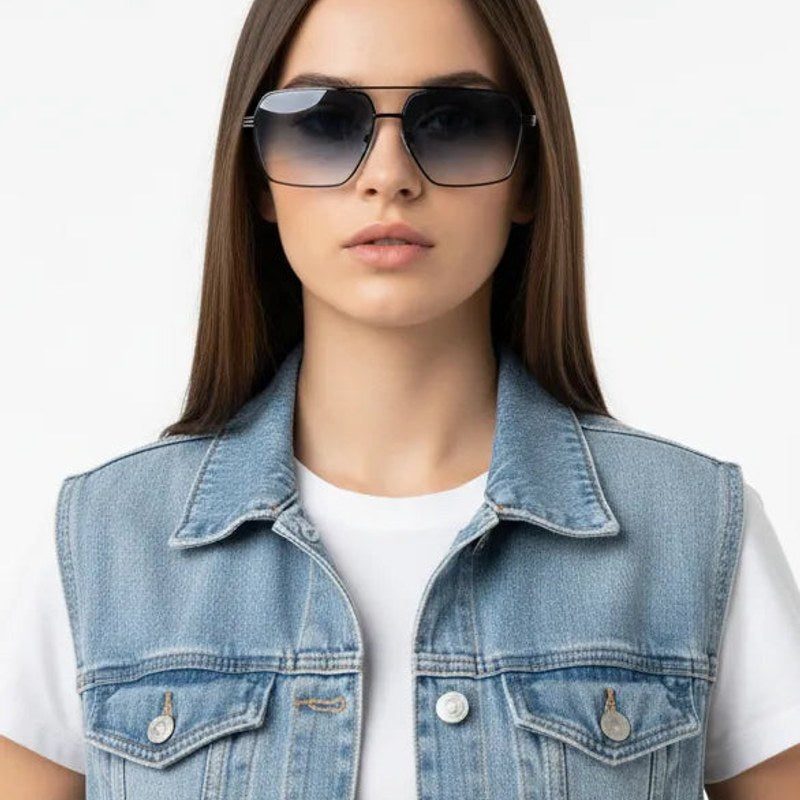 Orbital Gradient Grey Medium Full Rim Rectangle Sunglasses for Men & Women — Hashtag Eyewears