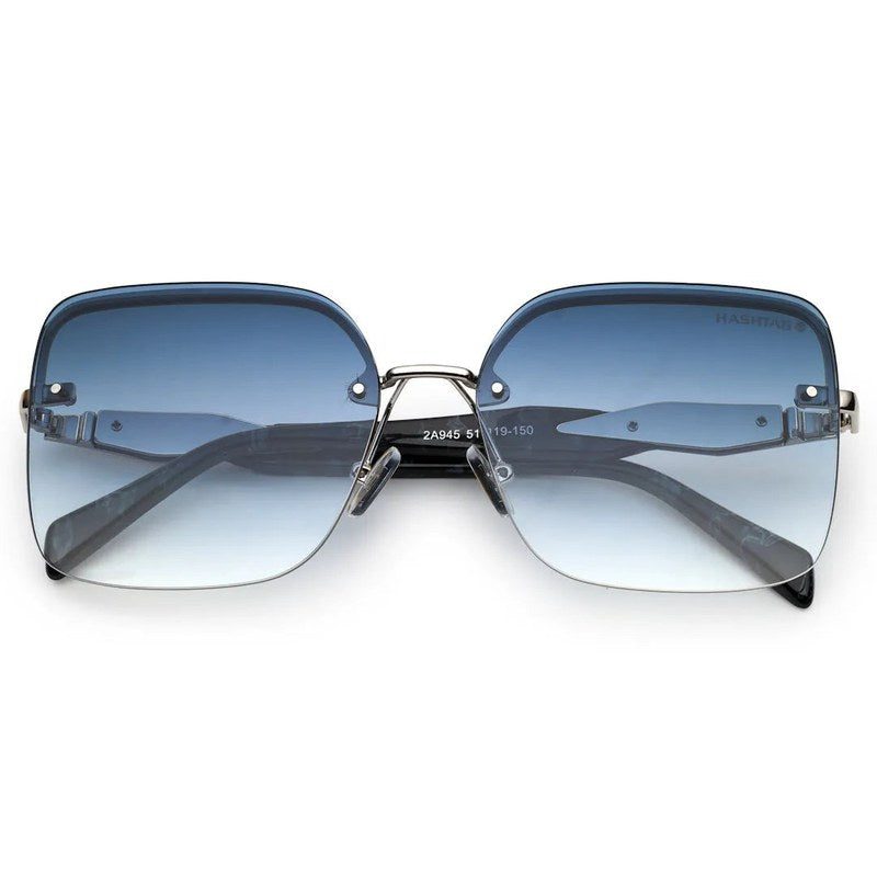 Parion Gradient Black and Silver Medium Full Rim Oversized Sunglasses for Women — Hashtag Eyewears