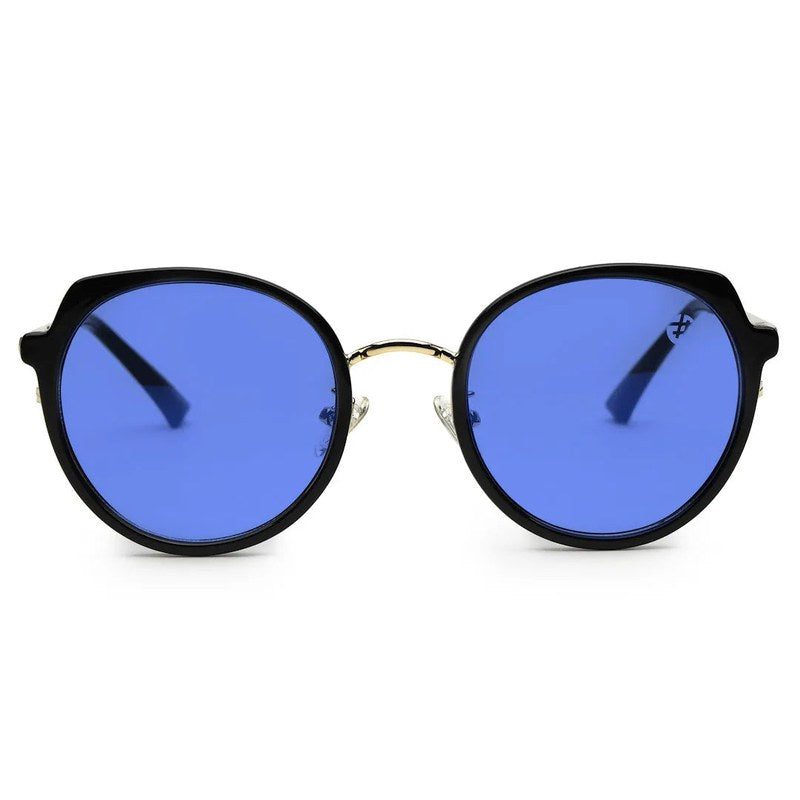 Photogrey Black & Golden Medium Full Rim Round Sunglasses for Men & Women — Hashtag Eyewears
