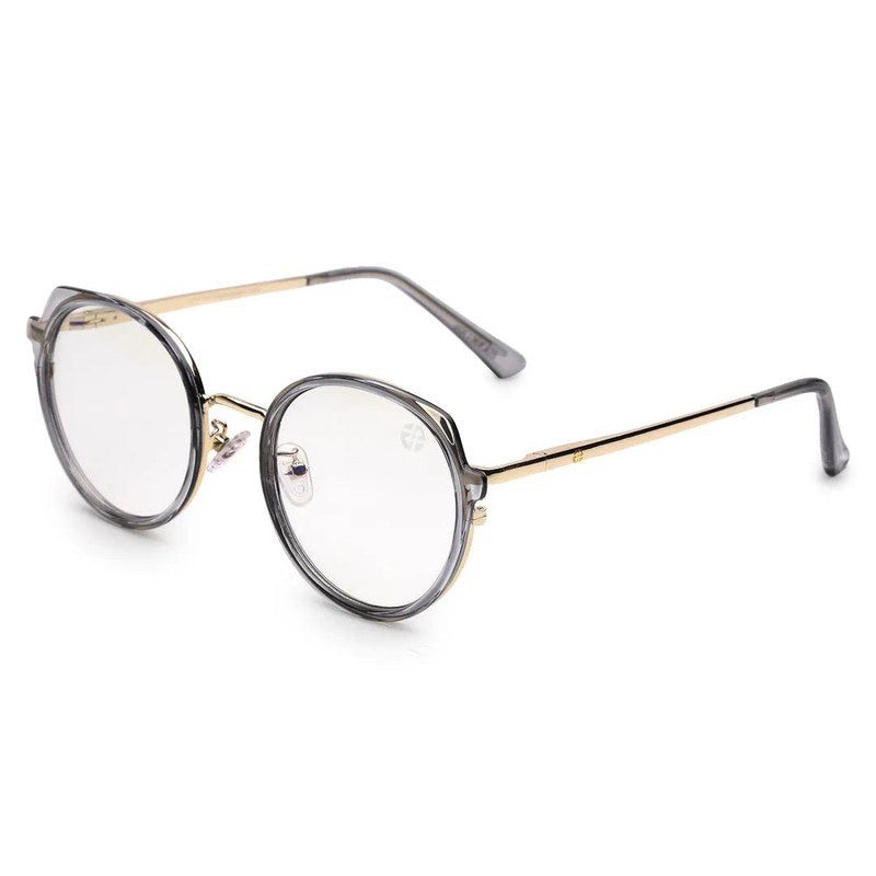 Photogrey Grey & Golden Medium Full Rim Round Sunglasses for Men & Women — Hashtag Eyewears