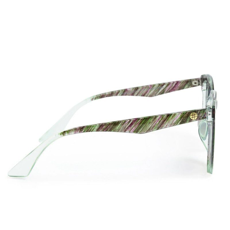 Pinnacle Black Green Texture Medium Full Rim Round Sunglasses for Men & Women — Hashtag Eyewears