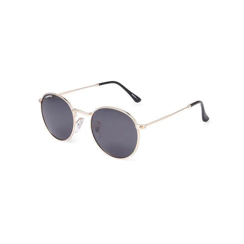 Prismara Golden Black Small Full Rim Oval Sunglasses for Men & Women — Hashtag Eyewears
