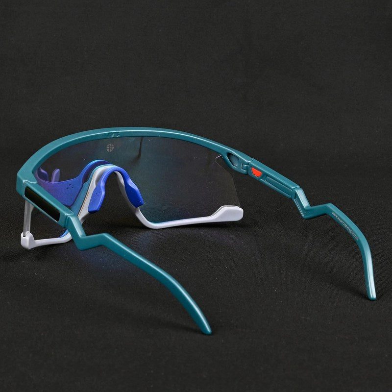 Pulse Mate Green & Grey Large Half Rim Shield Sports Sunglasses for Men & Women — Hashtag Eyewears