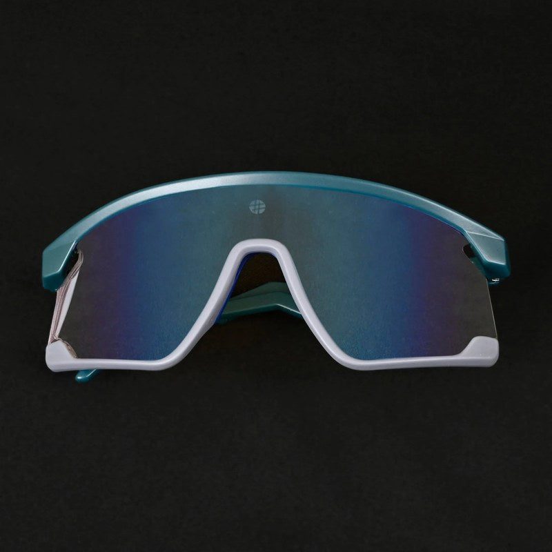 Pulse Mate Green & Grey Large Half Rim Shield Sports Sunglasses for Men & Women — Hashtag Eyewears