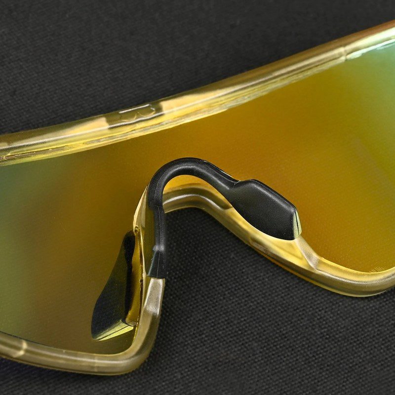 Pulse Transparent Green Large Half Rim Shield Sports Sunglasses for Men & Women — Hashtag Eyewears