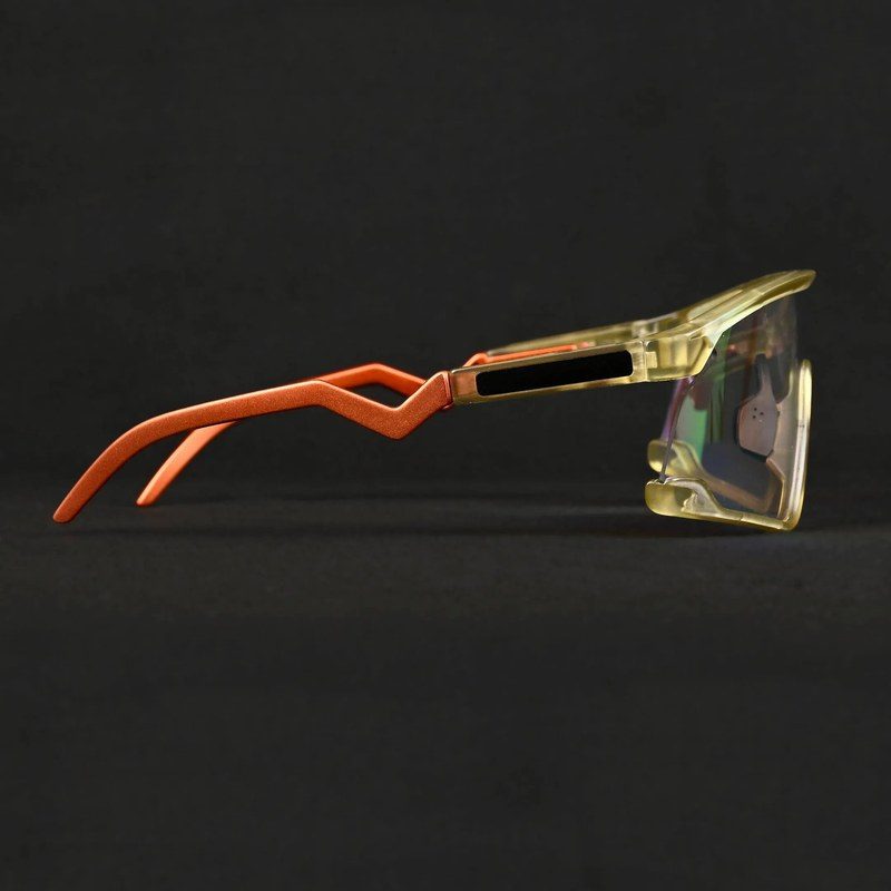 Pulse Transparent Green Large Half Rim Shield Sports Sunglasses for Men & Women — Hashtag Eyewears