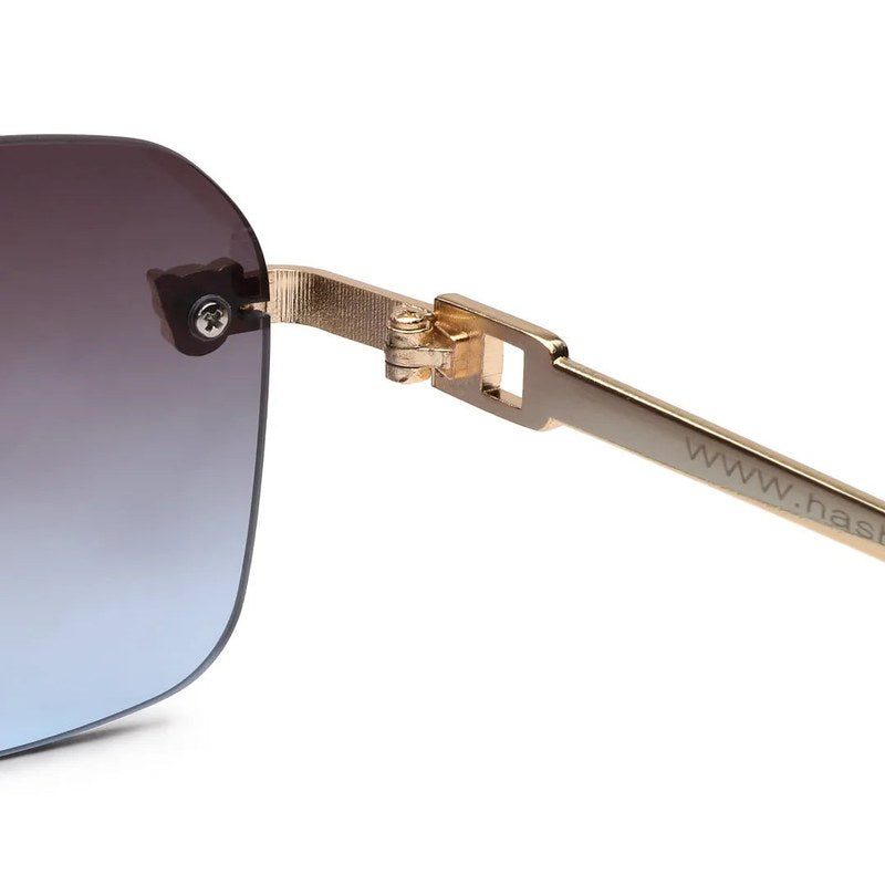 Pyre Black Medium Rim Less Square Sunglasses for Men — Hashtag Eyewears