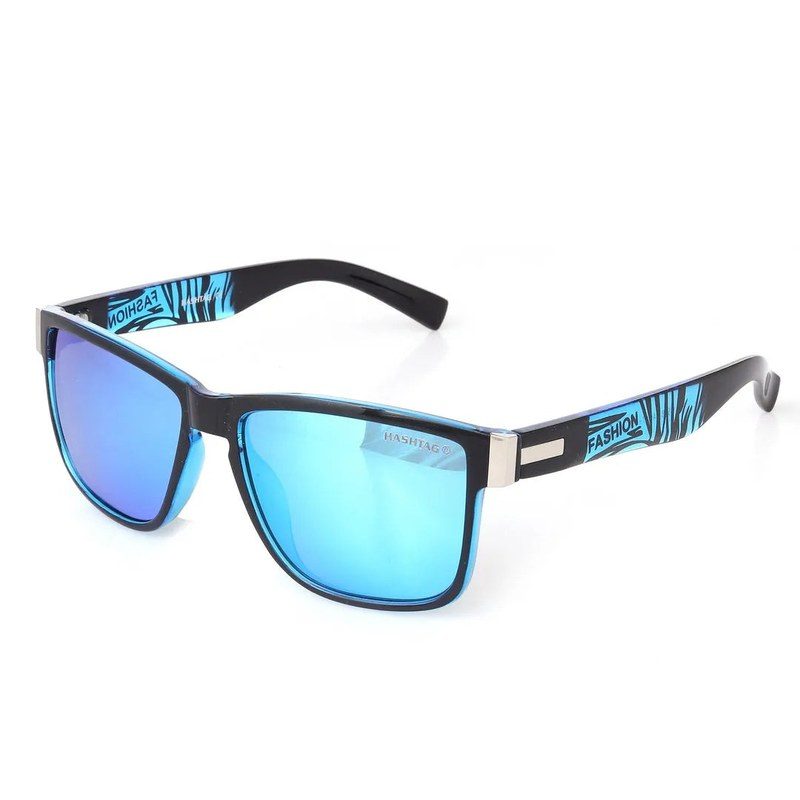 Pyronis Black & Blue Small Full Rim Square Sports Sunglasses for Men — Hashtag Eyewears