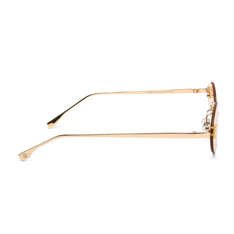 Quasar Gold Small Rim Less Oval Sunglasses for Women — Hashtag Eyewears