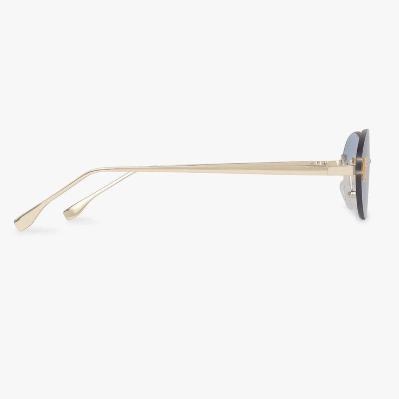 Quasar Gradient Blue Small Rim Less Oval Sunglasses for Women — Hashtag Eyewears