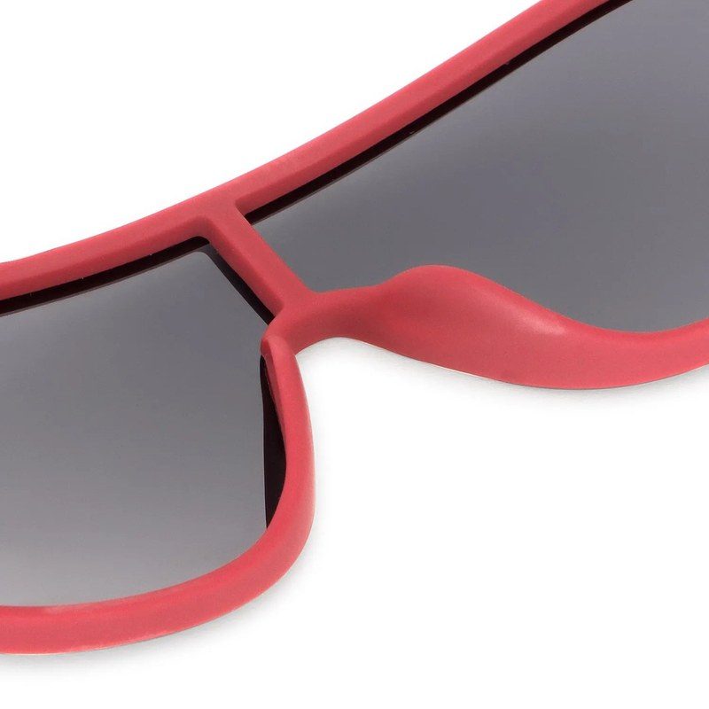 Quasor Red Extra-Large Full Rim Shield Sports Sunglasses for Men & Women — Hashtag Eyewears