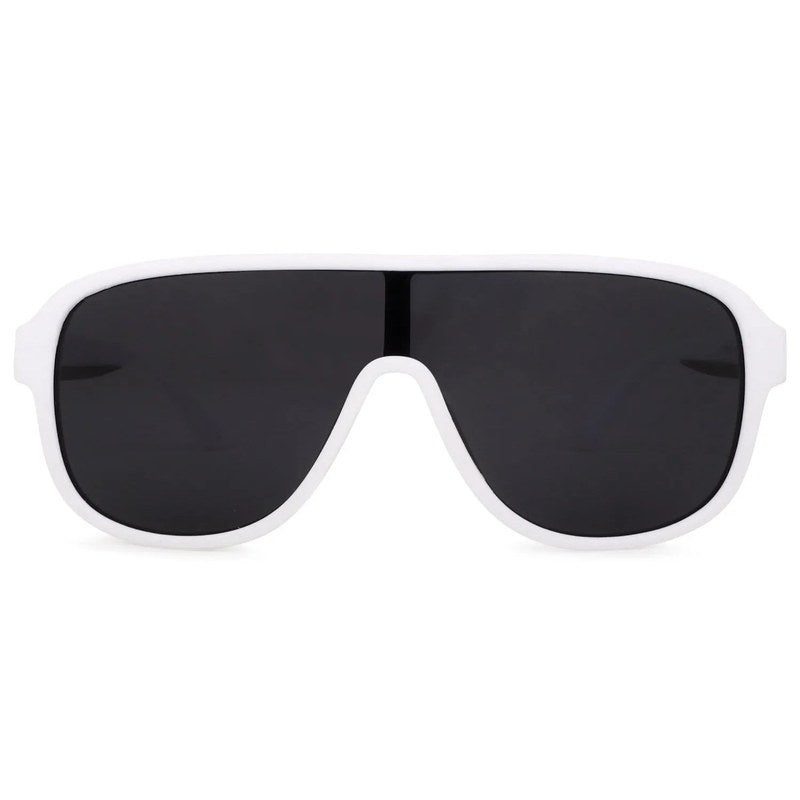 Quasor White Extra-Large Full Rim Shield Sports Sunglasses for Men & Women — Hashtag Eyewears