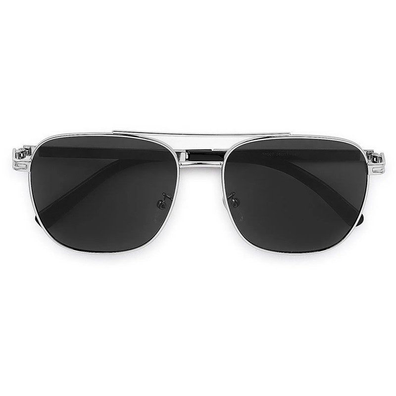 Quivion Silver Large Full Rim Square Sunglasses for Men — Hashtag Eyewears