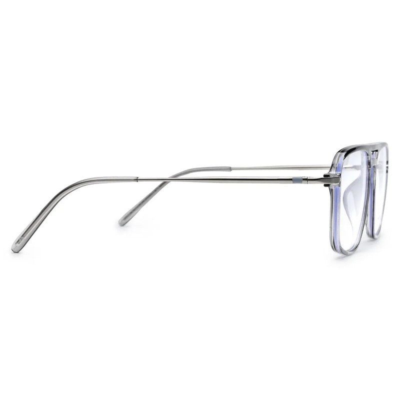 Radion Smoke Medium Full Rim Square with Spring Hinges Eyeglasses for Men & Women — Hashtag Eyewears