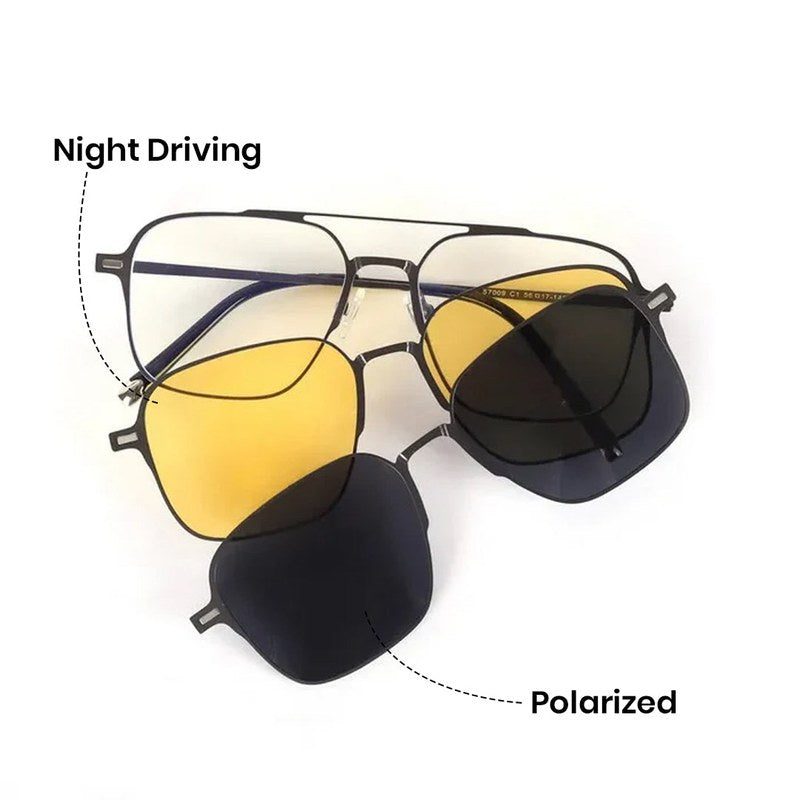 Ralvor Grey Medium Full Rim Square Clip-on for Men & Women — Hashtag Eyewears