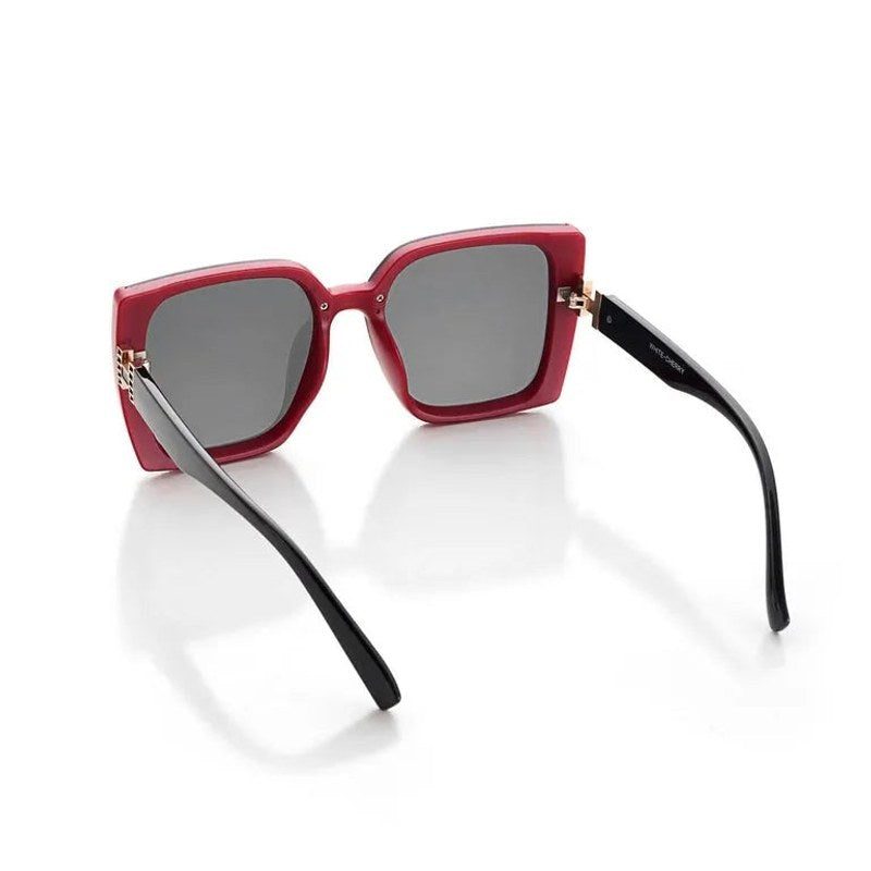 Rapture Black & Red Large Full Rim Square Sunglasses for Women — Hashtag Eyewears
