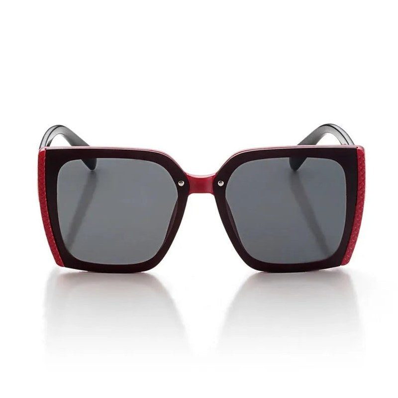Rapture Black & Red Large Full Rim Square Sunglasses for Women — Hashtag Eyewears
