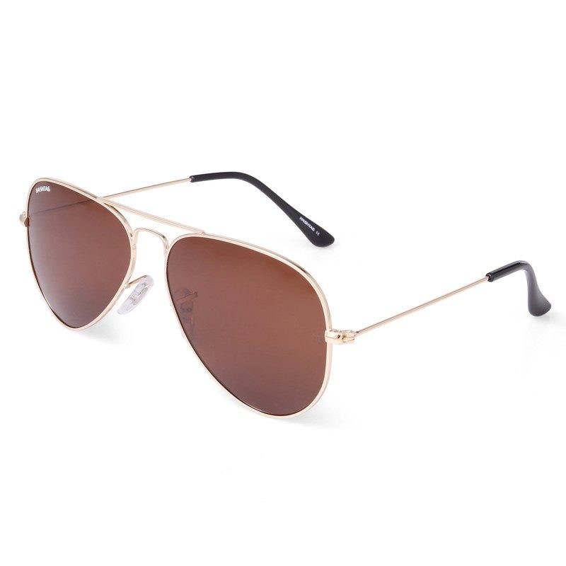 Ravyon Brown Large Full Rim Aviator Sunglasses for Men & Women — Hashtag Eyewears