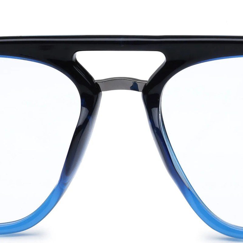 Ray-II Black Blue Medium Full Rim Square Eyeglasses for Men & Women — Hashtag Eyewears