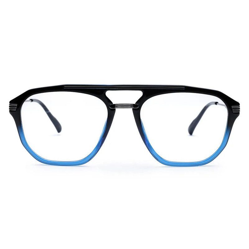Ray-II Black Blue Medium Full Rim Square Eyeglasses for Men & Women — Hashtag Eyewears