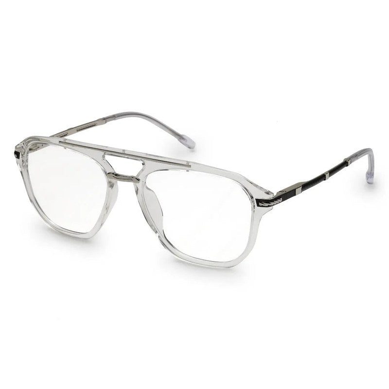 Ray-II White Transparent Medium Full Rim Square Eyeglasses for Men & Women — Hashtag Eyewears