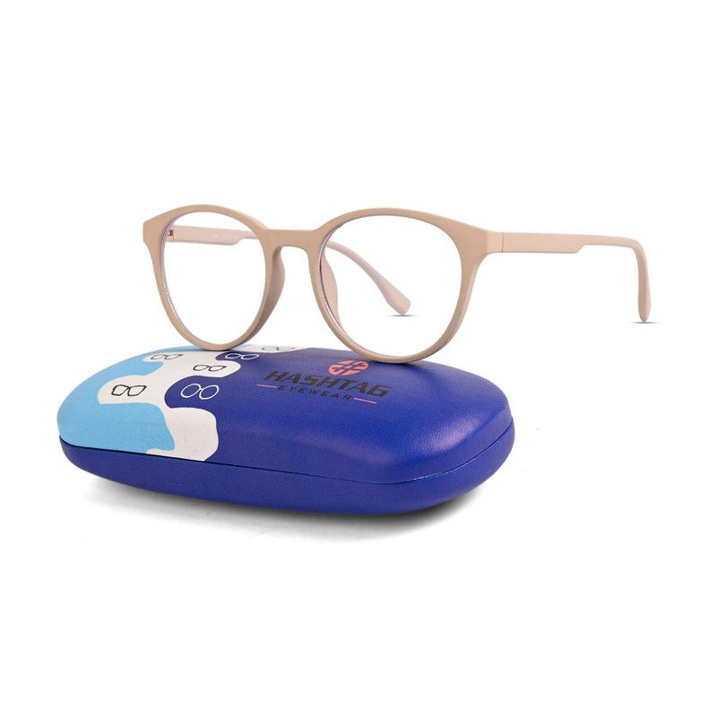 RayBloc Cream Medium Full Rim OVAL Computer Glasses for Men & Women — Hashtag Eyewears