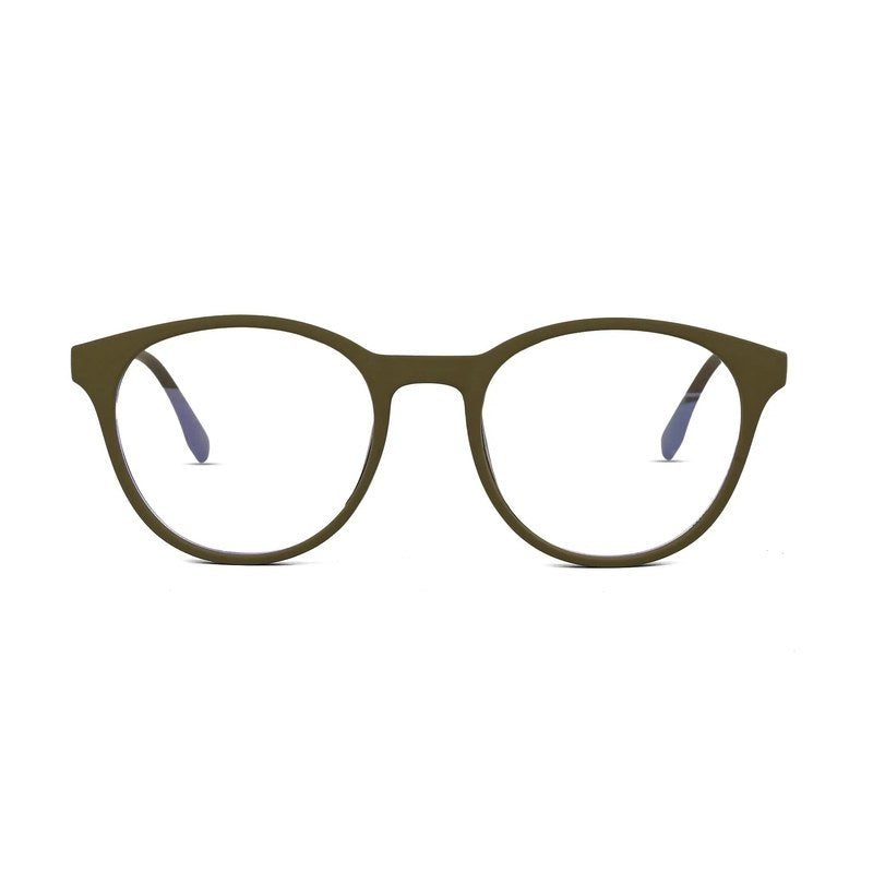 RayBloc Green Medium Full Rim OVAL Computer Glasses for Men & Women — Hashtag Eyewears