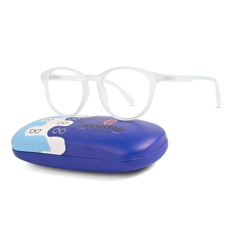 RayBloc Sky Blue Medium Full Rim OVAL Computer Glasses for Men & Women — Hashtag Eyewears