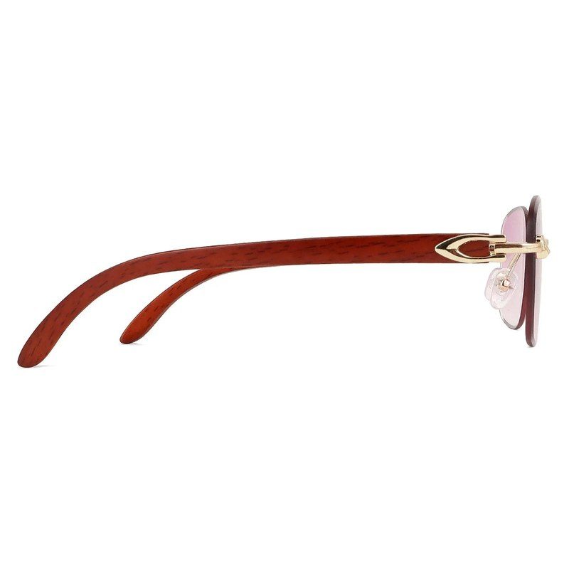 Raynor Gradient Pink Medium Rim Less Rectangle Sunglasses for Men & Women — Hashtag Eyewears