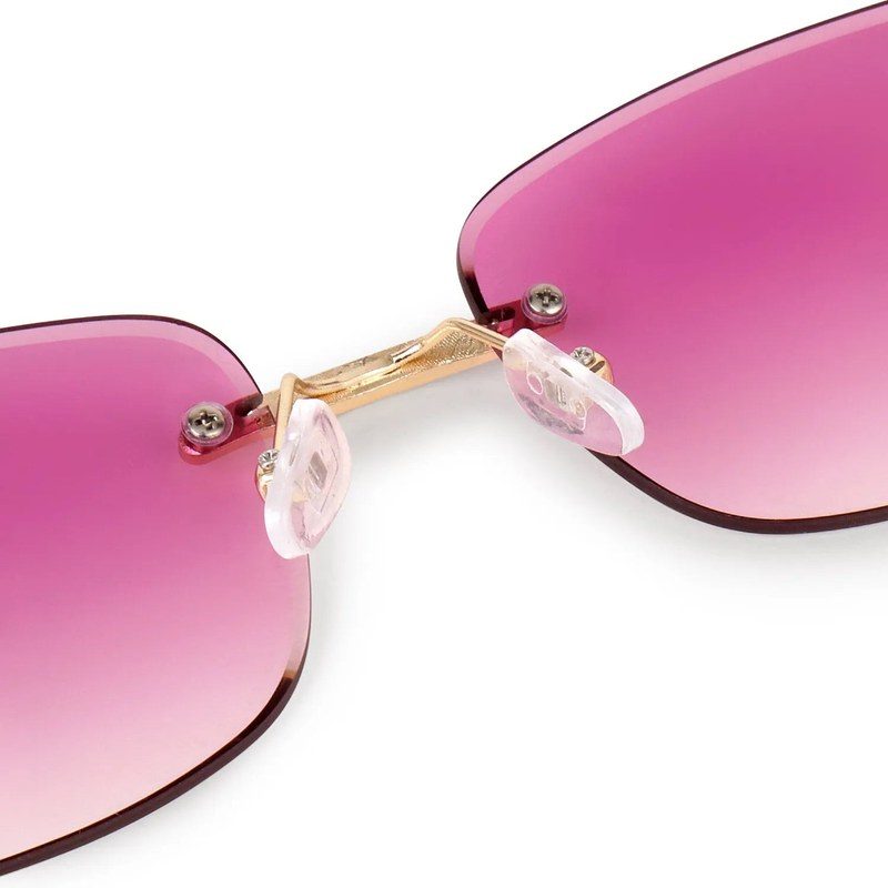 Raynor Gradient Pink Medium Rim Less Rectangle Sunglasses for Men & Women — Hashtag Eyewears