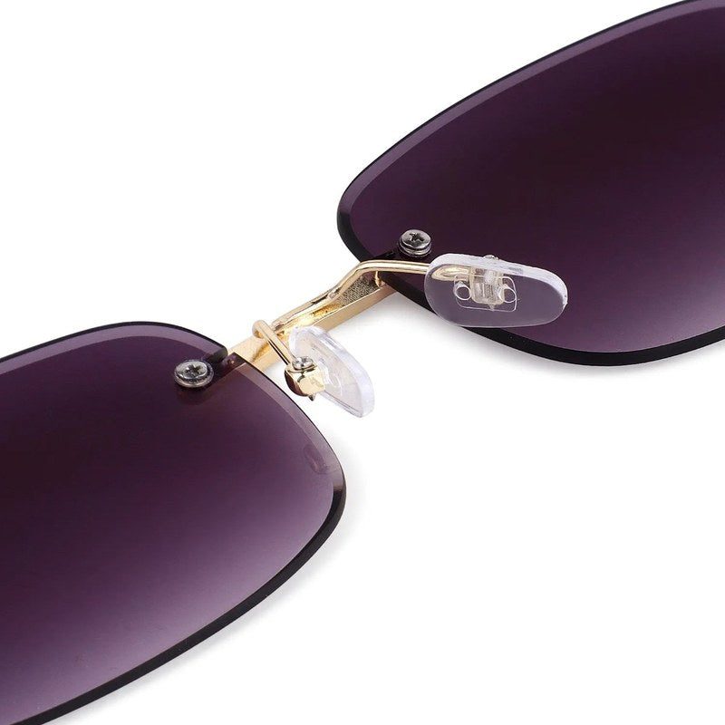 Raynor Gradient Purple Medium Rim Less Rectangle Sunglasses for Men & Women — Hashtag Eyewears