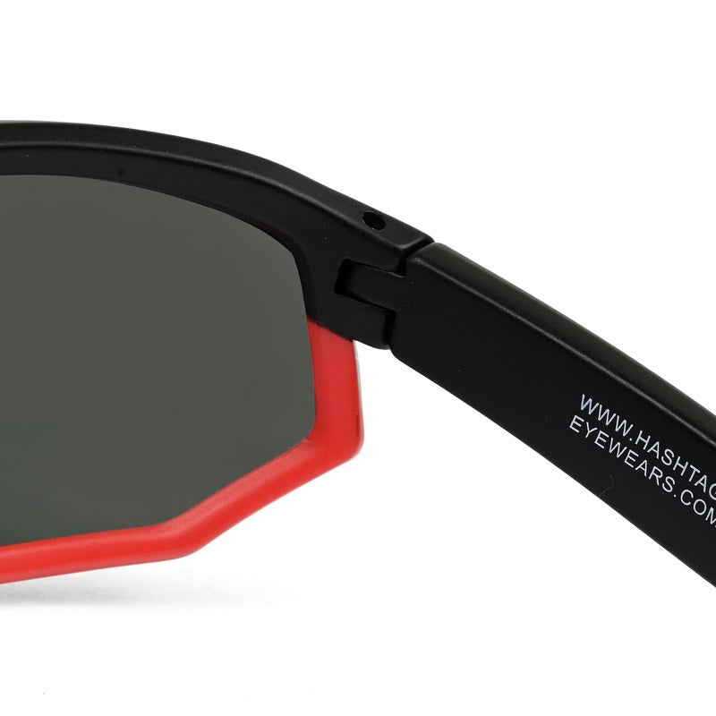 Raysen Black Medium Full Rim Wraparound Sports Sunglasses for Men & Women — Hashtag Eyewears