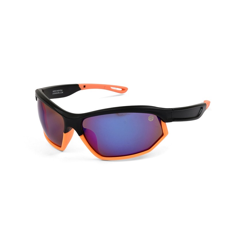 Raysen Blue Medium Full Rim Wraparound Sports Sunglasses for Men & Women — Hashtag Eyewears