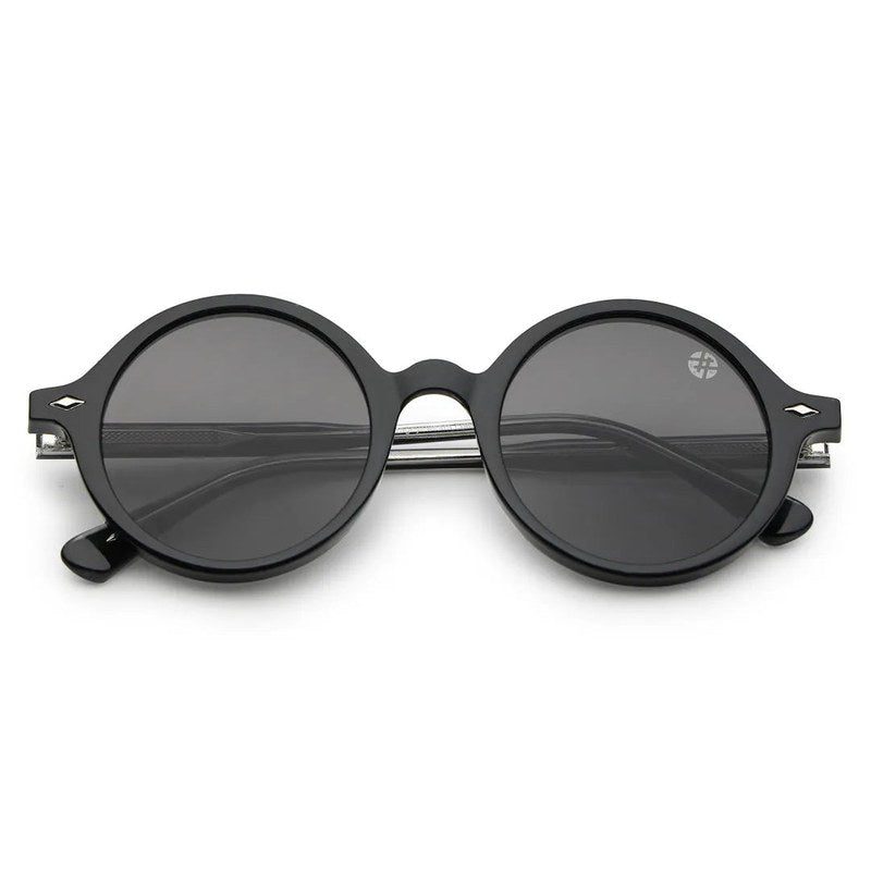 Retro Black Medium Full Rim Round Sunglasses for Men & Women — Hashtag Eyewears
