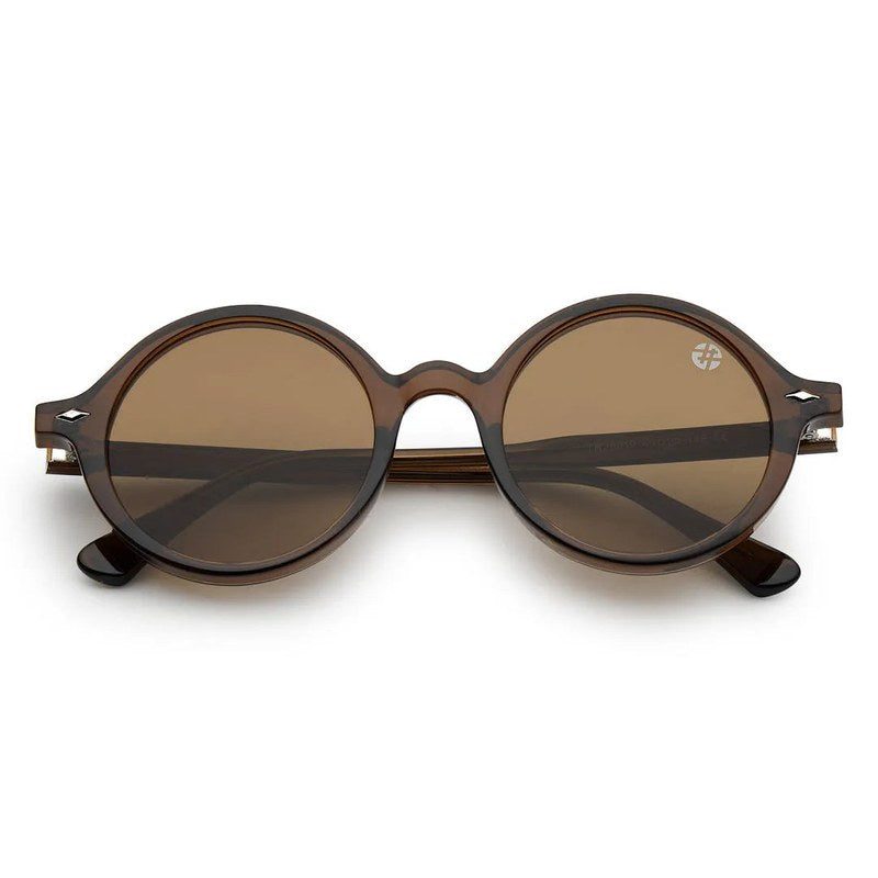 Retro Brown Medium Full Rim Round Sunglasses for Men & Women — Hashtag Eyewears