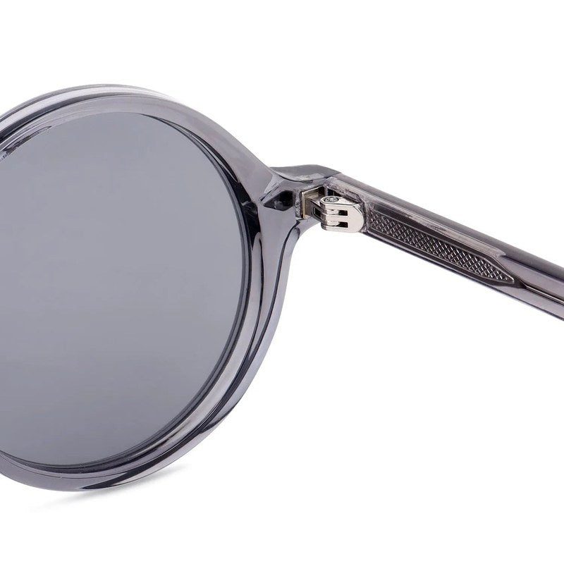 Retro Transparent Grey Medium Full Rim Round Sunglasses for Men & Women — Hashtag Eyewears